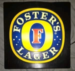 Vintage 1986 Foster's Lager Light Up Plug Beer Sign 18X18 Works. Fixed Price $129.99.
