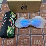 Bathing Bape Shark Sunglasses Blue Mirror Lens Black Frame New W/case. Fixed Price $245.00.