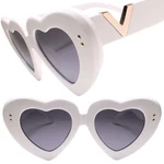 Chunky Love Eye-catching Bold Heart-shaped Sunglasses With Thick White Frames. Fixed Price $14.99.