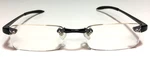 Visualites +1.75 Eyeglasses 48-18-135 Black Rectangle Rimless Glasses/frames. Fixed Price $29.00.