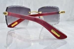Cartier Rimless Buffs Burgundy Gold Buffalo Horn Big Decor CT0453O 006 Ltd. Fixed Price $3799.99.
