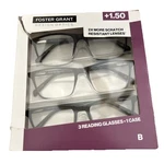 Foster Grant 815 Classic Plastic Square Reading Glasses 3 Pack +1.50. Fixed Price $16.99.