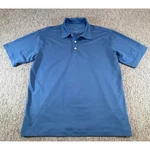 Nike Golf Polo Shirt Mens Large Blue Dri-fit Uv Micro Stripe S50510FEC. Fixed Price $19.99.