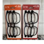 Icu Eyewear Reading Glasses 6-PACK +1.25/+1.50 Black Brown Blue Square Plastic. Fixed Price $12.40.