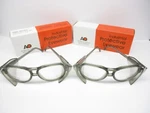 2 Pair American Optical Pilot Shape Vintage Frame Slate Gray Clear Ao Nos. Fixed Price $22.93.