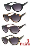 3 Pairs Combo Cat Eye Full Lens Magnified Tinted Readers Reading Sunglasses. Fixed Price $26.99.