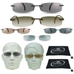 Readers Thin Full Lens Tinted Reading Sunglasses Rimless Small Light Weight. Fixed Price $17.99.
