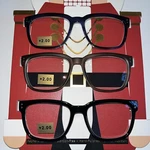 Max Studio Reading Glasses Mens +2.00 3 Pack Pair Black Blue Brown Striped. Fixed Price $26.11.