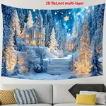 Winter Wonderland Snow Scene Party Banner With Glowing Lights Illuminated Tr. Fixed Price $22.99.