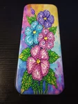 Handmade Diamond Painted Eyeglass Case Floral Rhinestone Glasses Holder Colorful. Fixed Price $18.00.