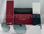 Cartier Rimless Square Sunglasses Silver Green Gradient 56MM CT0550S 004 New. Fixed Price $999.99.