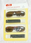 Image Mens Readers +3.00 Package Of 2 Sunglasses Pouch Brown. Fixed Price $12.99.