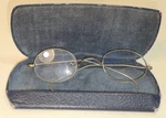 Antique Gold Colored Eye Glasses Oval Lens Wire Rim With Promo Dr.'s Case. Fixed Price $24.32.