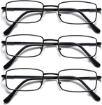Okh Reading Glasses For Men, 3 Pack Metal Frame Blue Light Blocking. Fixed Price $36.40.