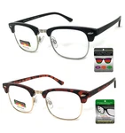 Retro Horned Rim Multi Focus + Reading Glasses 3 Power Strengths 1 Reader. Fixed Price $15.99.