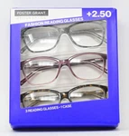 Design Optics Foster Grant Kiersey Plastic Square Reading Glasses 3PK +2.50. Fixed Price $13.95.