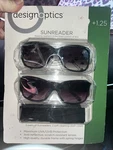 Design Optics Sunreader Collection Tinted Reading Glasses +1.25 Magnification. Fixed Price $18.00.