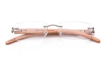 Reading Glasses Bamboo Frame Silver Spring Hinge Hand Polished Light Weight New. Fixed Price $12.95.