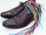 Round Premium Waxed Cotton Dress Shoelaces Thin Colorful Boot Strings. Fixed Price $6.36.
