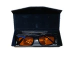 Thl Sleep Readers Glasses +2.50, Black Plastic Premium Amber Lens. Fixed Price $29.95.