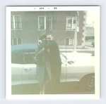 Vintage 1965 Photo Couple Hugging Woman Classic Car 1960'S Found Art R136. Fixed Price $5.00.