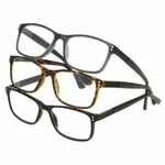 Design Optics By Fg Men's Full Frame Classic Reading Glasses 3 Packs With 1 Case. Fixed Price $15.99.