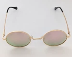 Sunglasses Round Polarized UV400 Protection Azorb Gold Frame Pink Lens New. Fixed Price $7.94.