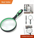 Clear Optical Glass Magnifying Lens - 10X Handheld Magnifier For Easy Reading. Fixed Price $11.69.