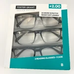 Foster Grant 815 Classic Plastic Square Reading Glasses 3 Pack +2.00. Fixed Price $16.99.