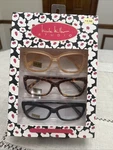 Nicole Miller Multicolored 3 Pack Reading Glasses +2.50 Nib. Fixed Price $29.99.