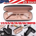 New Clam Shell Hard Eyeglasses Pu Case Black W/microfiber Cleaning Cloth. Fixed Price $43.66.