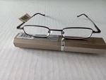 Foster Grant Reading Glasses +1.50 Small Thin Metal Frame Case. Fixed Price $24.90.