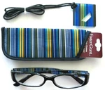 Foster Grant Black Reading Glasses Blue Plaid Stems Loop Compact Readers +2.00. Fixed Price $12.99.