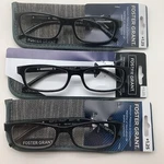 "3 Pair" R203 Foster Grant Brandon +1.25 Black Reading Glasses Readers. Fixed Price $21.95.