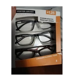 Foster Grant Design Optics +1.25 Reading Glasses 3-PACK Black Rectangle. Fixed Price $10.83.
