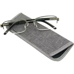 Foster Grant Lyden Gunmetal & Black Semi Rimless Reading Glasses 1.25 W/case 12Z. Fixed Price $11.95.