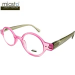 (2 Pairs) Miasto Ciao Small Round Oavl Reading GLASSES+1.75 Purple Pink & Clear. Fixed Price $32.99.