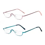 Kokobin Half Reading GLASSES,2 Pack Rim Metal Frame 2.5, Blue&pink. Fixed Price $12.94.