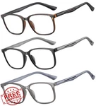 Soctick Reading Glasses Men 3 Pack Blue Light Blocking Square Frame +2.5. Fixed Price $20.00.