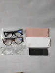Mmoww Reading Glasses Women Cat Eye 3 Pc. Set Strength +1.5 Cleaning Cloth Cases. Fixed Price $19.94.