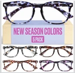 Ccvoo +1.25 Clear Vision Reading Glasses For Women 5-PACK Blue Light Filtering. Fixed Price $10.99.