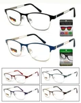 Unisex Multi Focal Reading Glasses Metal Frame Clear Lens Spring Hinges Temples. Fixed Price $26.99.