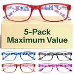 Gaoye 5-PACK Reading Glasses Blue Light Medium, F1-5 Mix Color 3. Fixed Price $30.99.