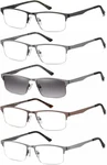 Eyecedar 5-PACK Reading Glasses Men Metal Half Frame Spring Hinges Rectangular. Fixed Price $31.18.
