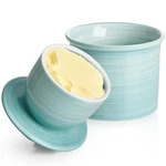 Sweese French Butter Dish With Lid - Vintage Crock Large, Light Blue. Fixed Price $33.99.