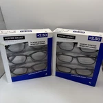 2- Foster Grant Design Optics +2.50 Full Frame Plastic Reading Glasses 3-PACK. Fixed Price $20.00.