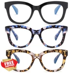 Zxyoo 3 Pack Oversized Reading Glasses Women Blue Light Blocking. Fixed Price $27.99.