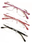 3 Pairs Women Rimless Octagon Reading Glasses Lightly Tinted Lens, Anti Blue. Fixed Price $13.95.