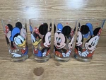 Set Of 4 Vintage Disney Mickey Mouse,minnie,donald Duck Glasses/cups. Fixed Price $25.00.