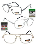 Progressive Reading Glasses 3 Strengths 1 Reader Large Square Metal Frame. Fixed Price $15.99.